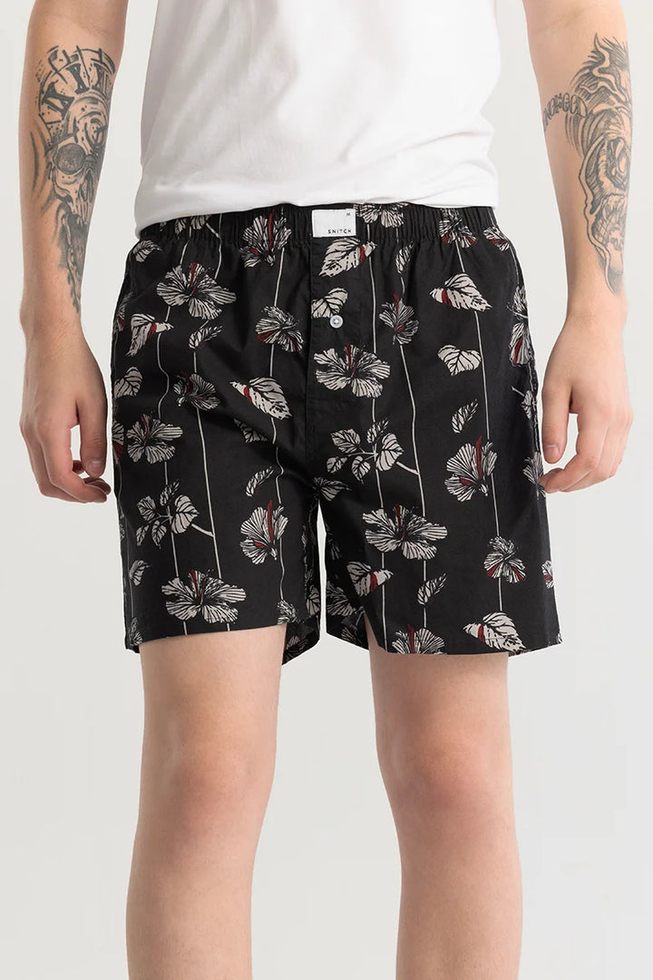 Eivind Floral Black Boxer