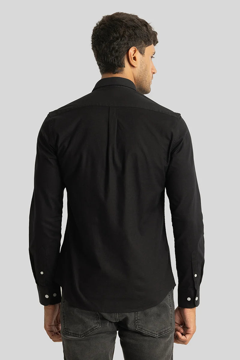 Buy Men's Quentin Black Plain Shirt Online | Snitch – SNITCH