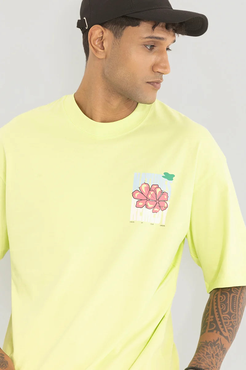 Natures Remedy Lime Yellow Oversized T-Shirt