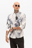 Off White Abstract Slim Fit Shirt