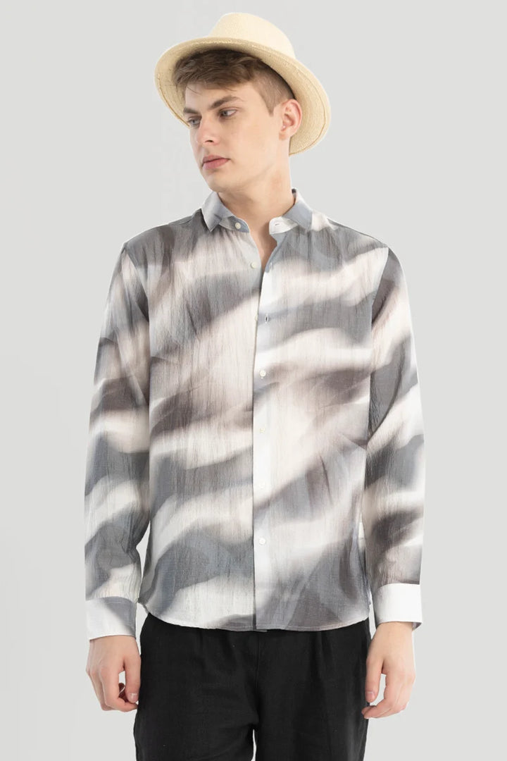 Grey Textured Abstract Shirt