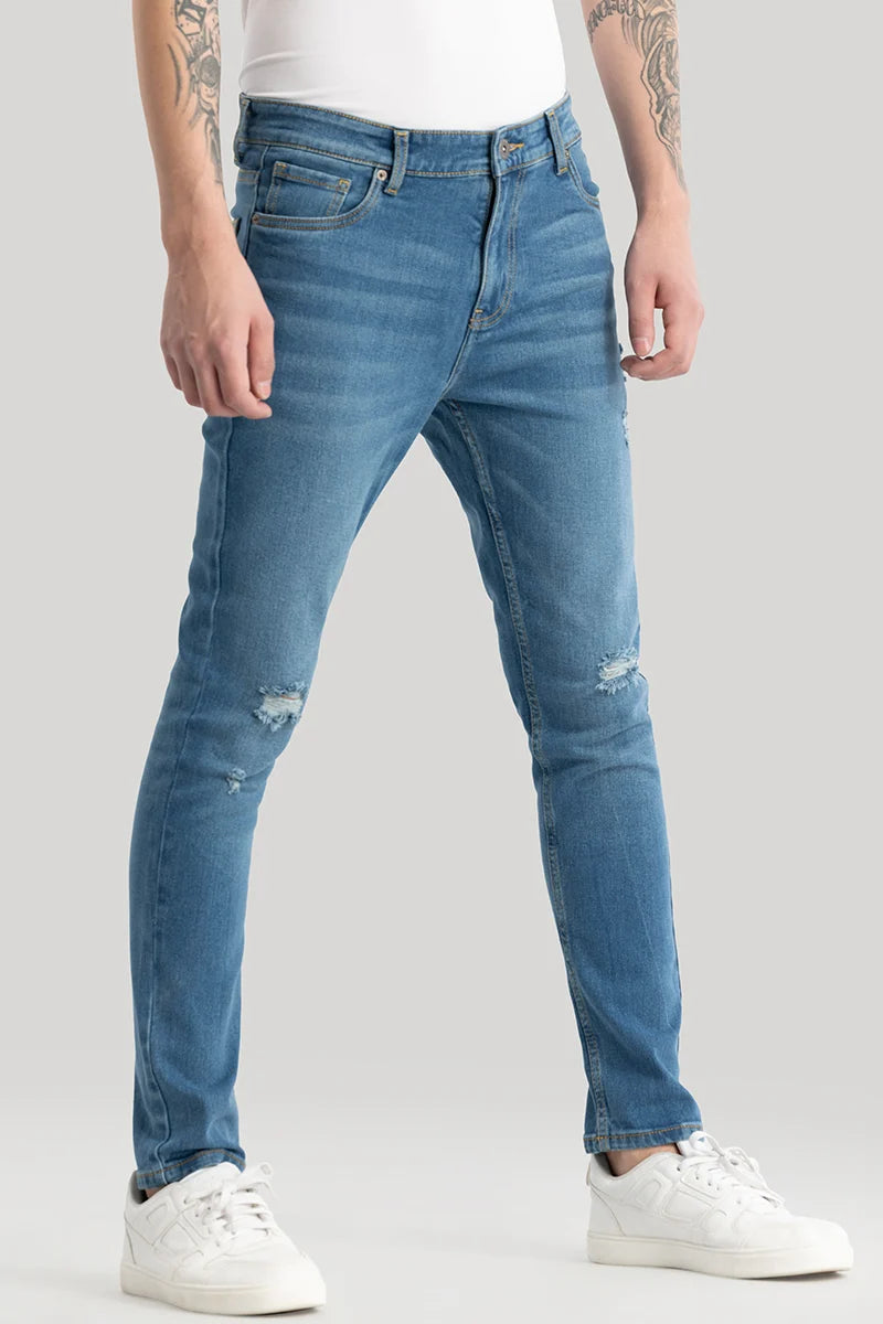 Pascaline Blue Distressed Slim Fit Jeans