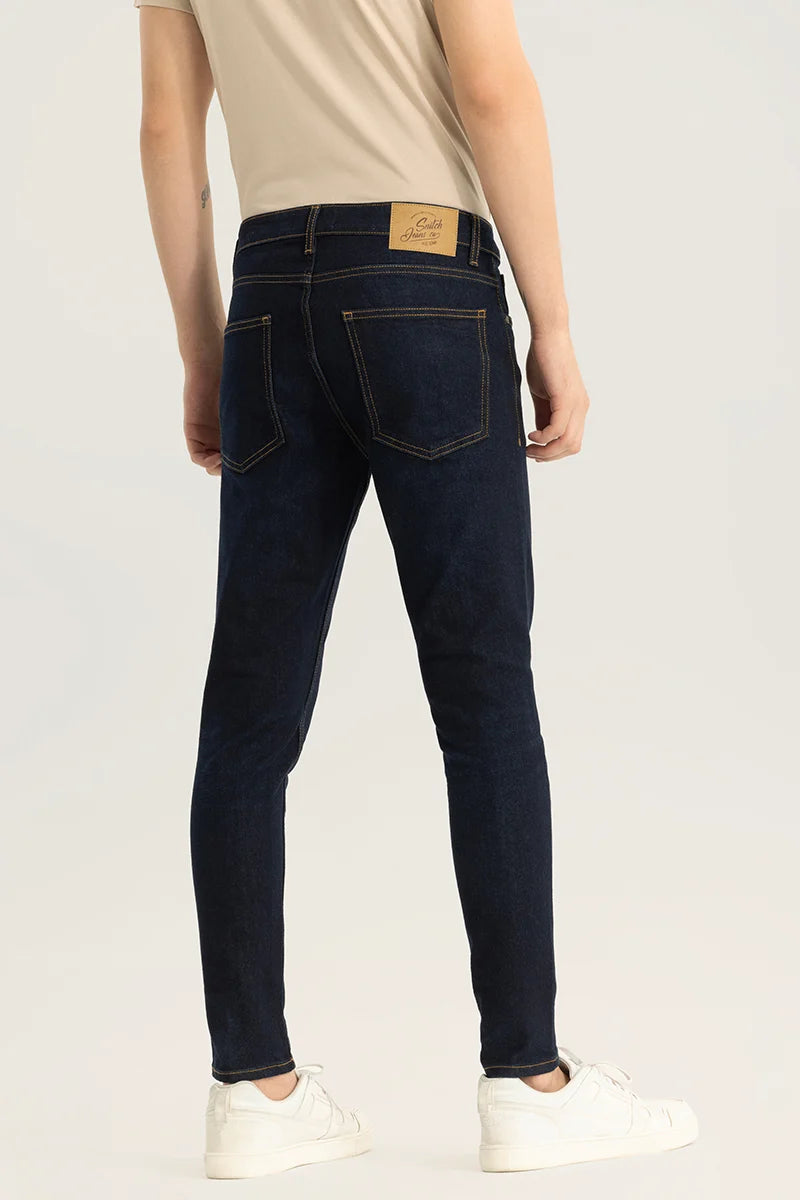 Delphine Deep Blue Plain Skinny Fit Jeans