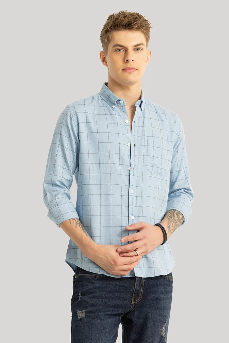 Philippe Light Blue Checks Shirt