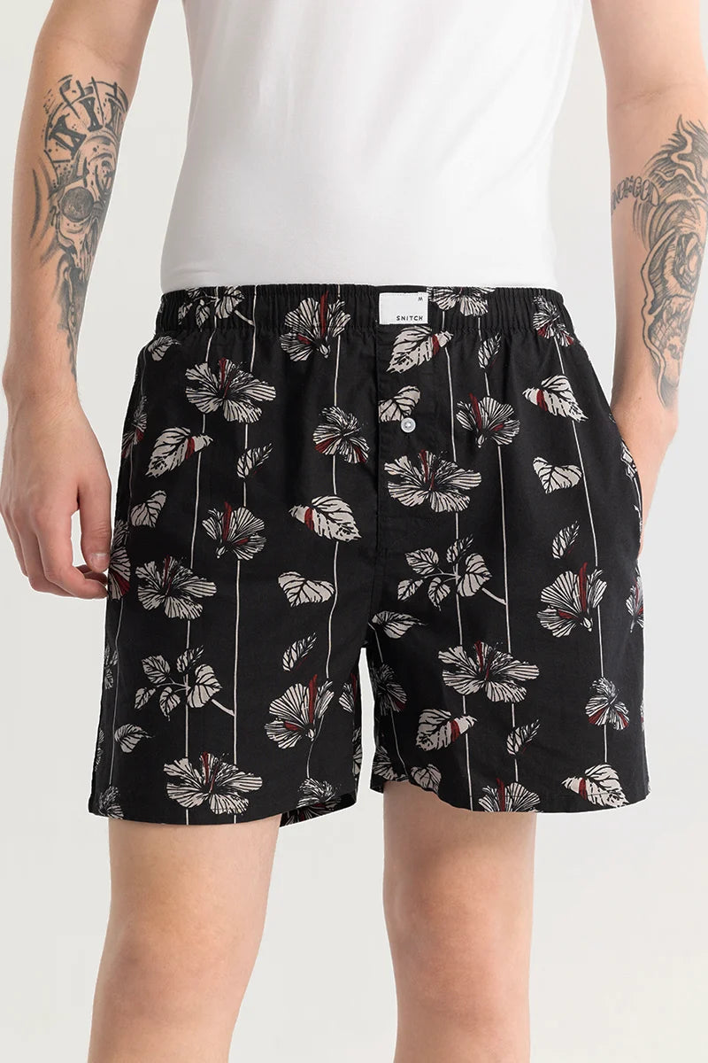 Eivind Floral Black Boxer