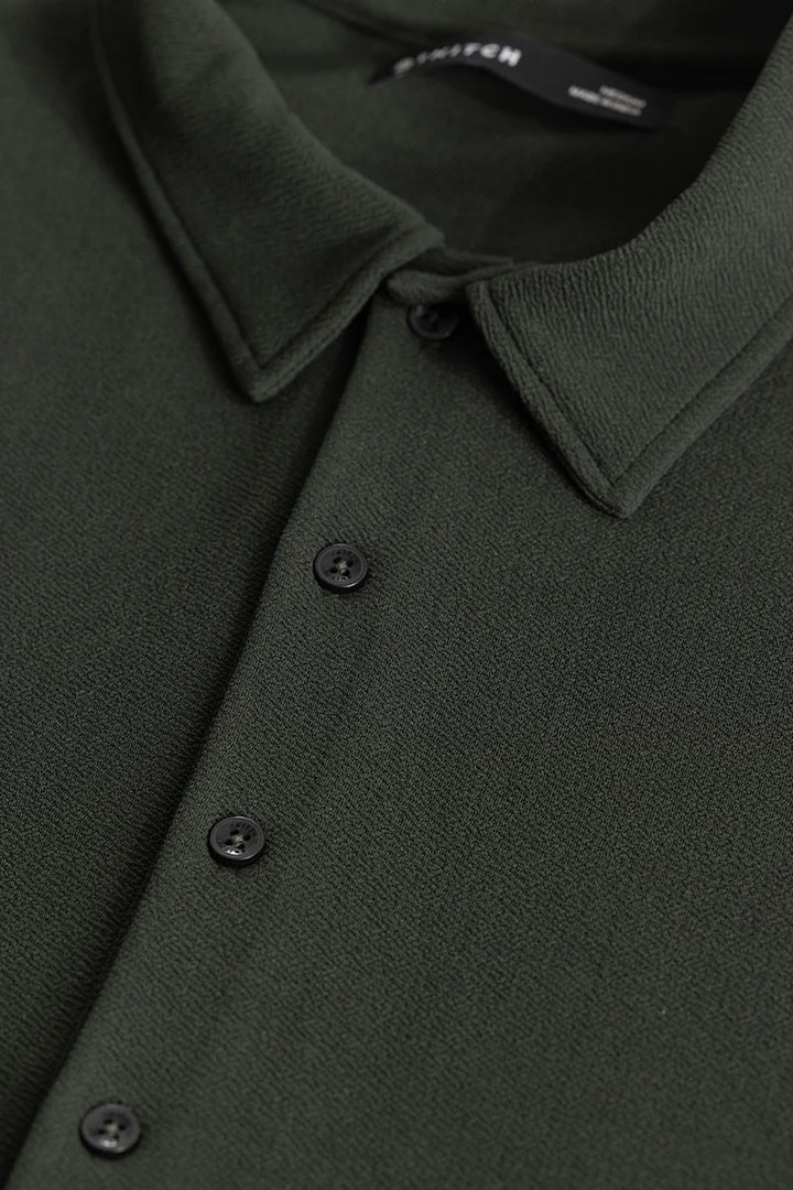 Poloshique Green Plain Polo  T-Shirt