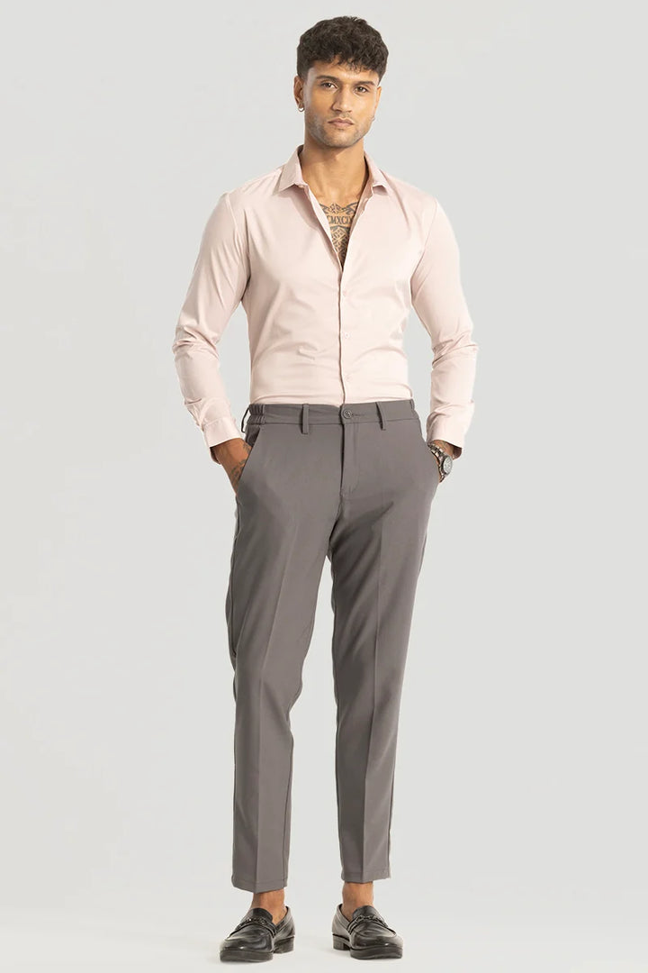 Pink Slim Fit Stretch Shirt