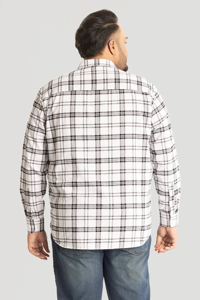 White Oxford Checks Plus Size Shirt