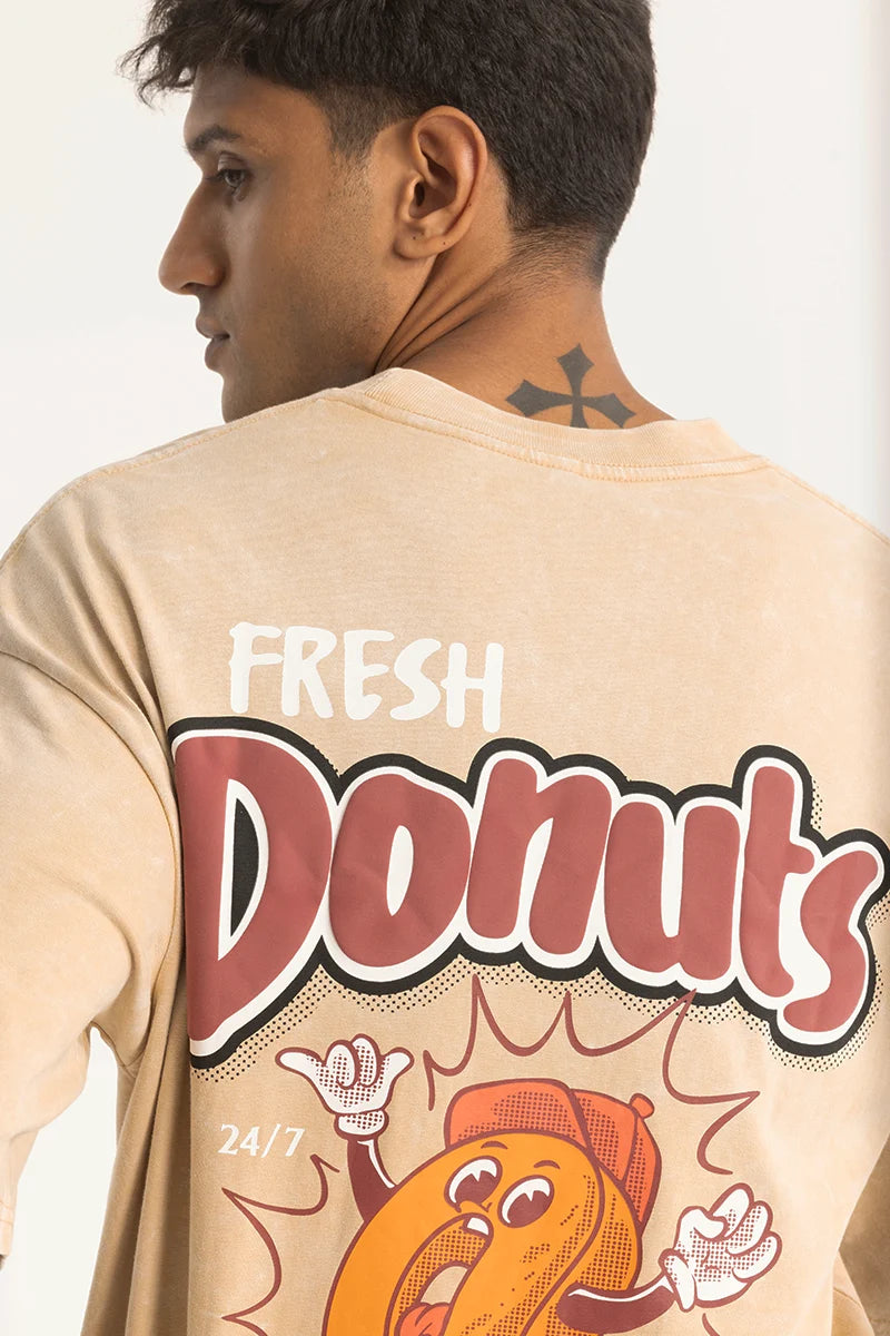 Donuts Cream Oversized T-Shirt