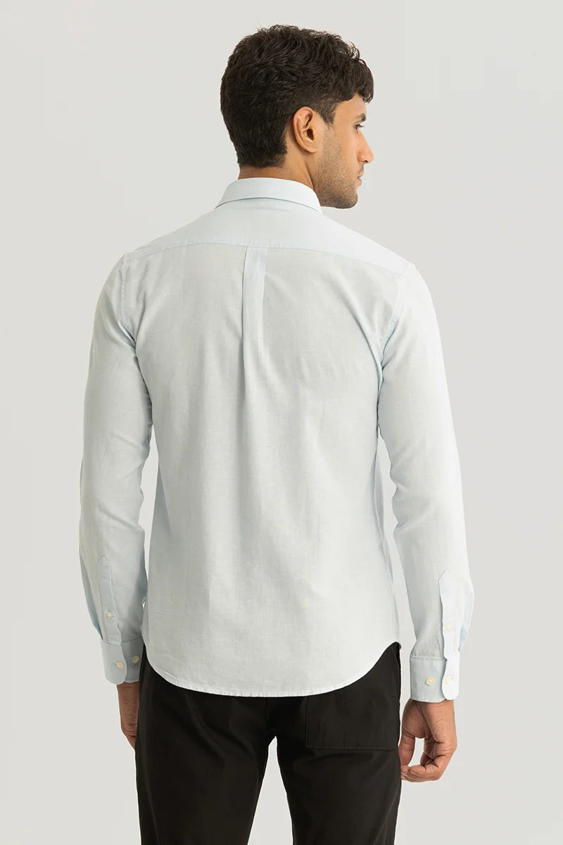 Claudio Light Blue Plain Linen Shirt