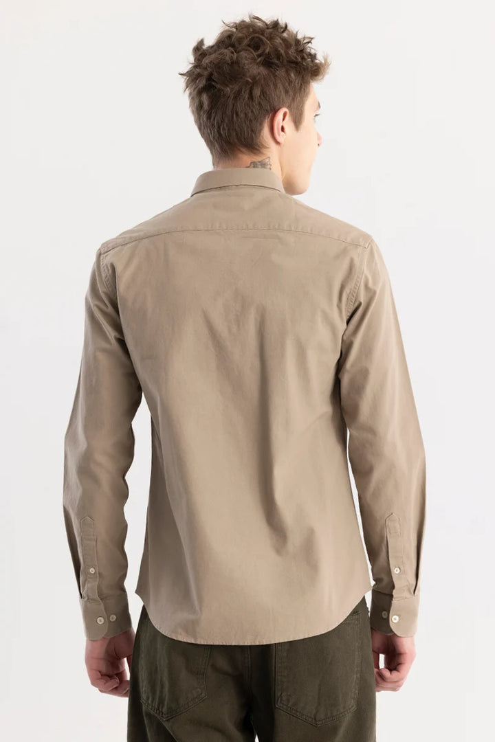 Shirtolo Khaki Plain Shirt