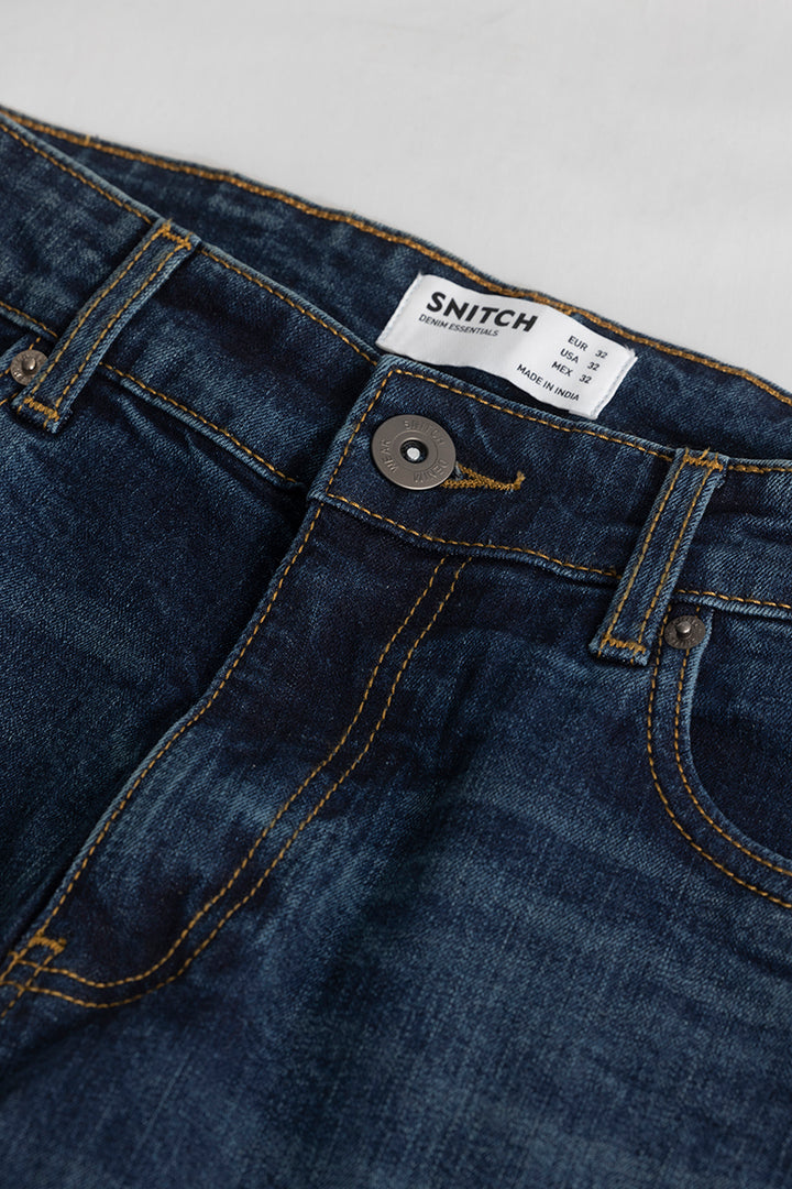 Ravish Washed Blue Straight Fit Jeans