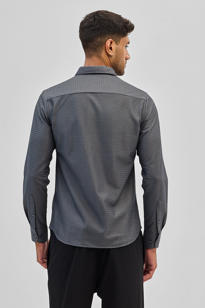 Grey Self-Design Shirt