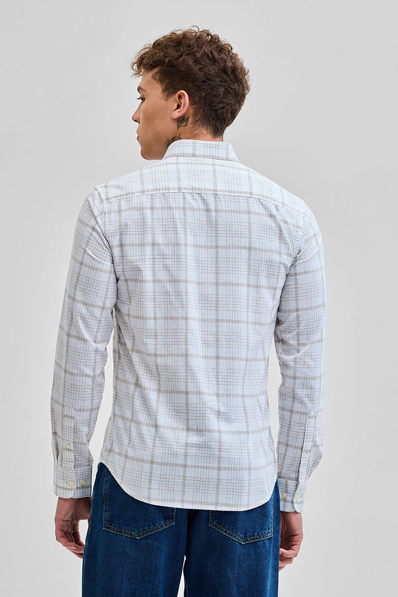 Beige Checks Oxford Shirt