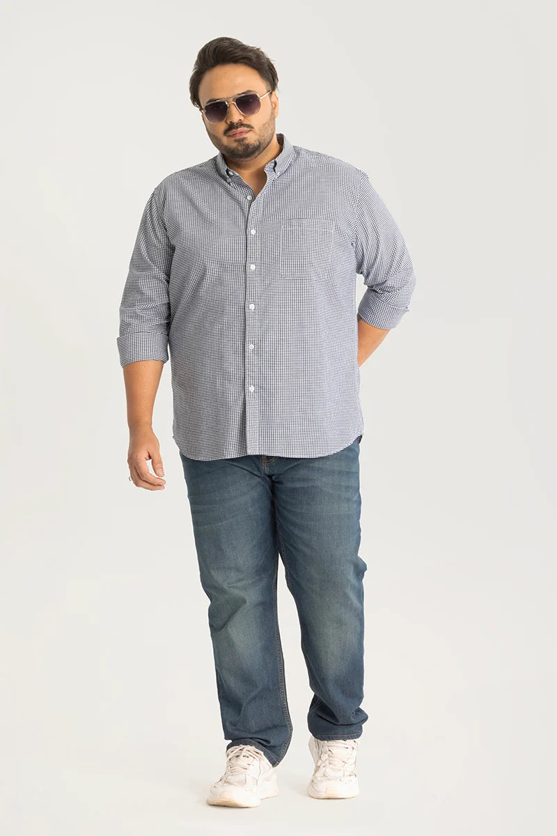 Rugero Navy Checks Plus Size Shirt