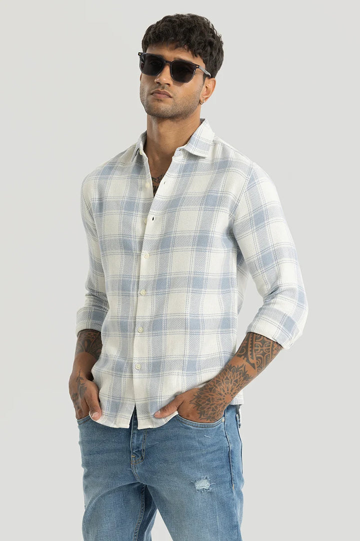 Matteo Light Blue Checks Shirt