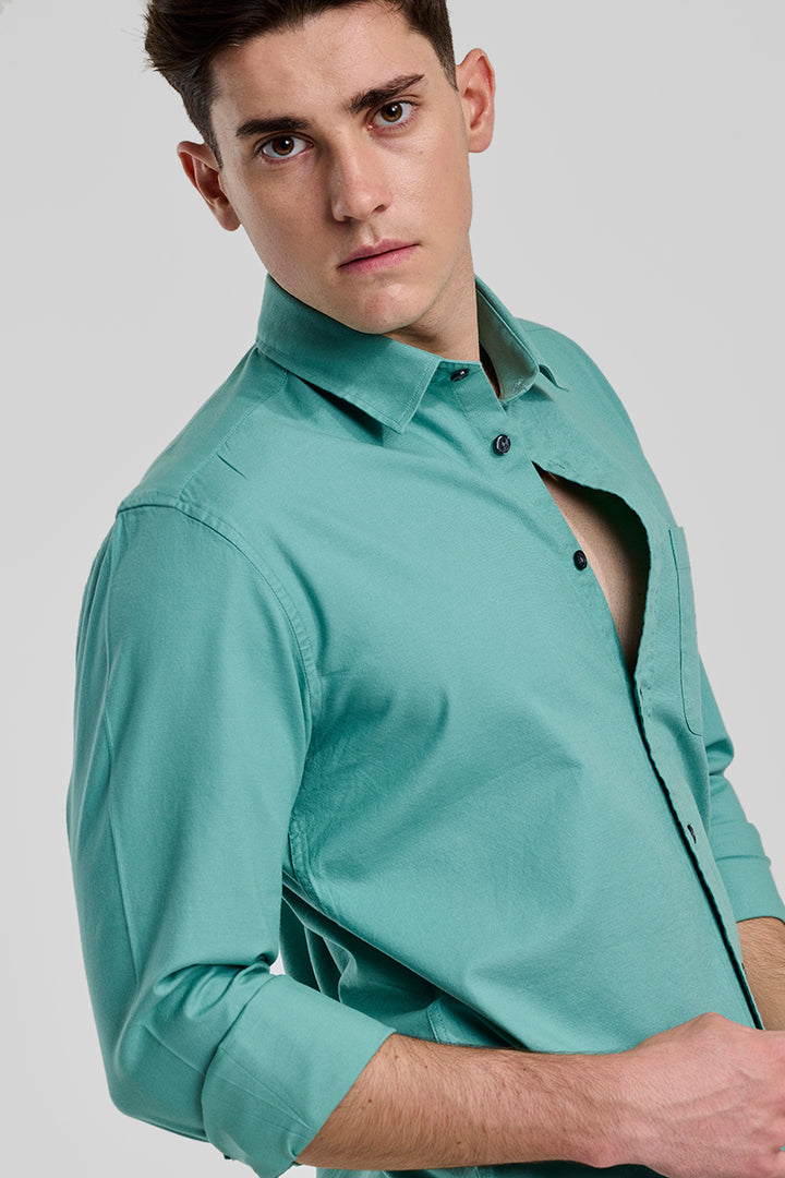 Turquoise Slim FIt Shirt