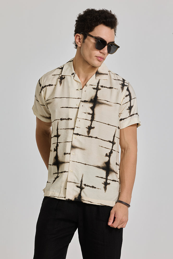 Cream Cuban Abstract Shirt