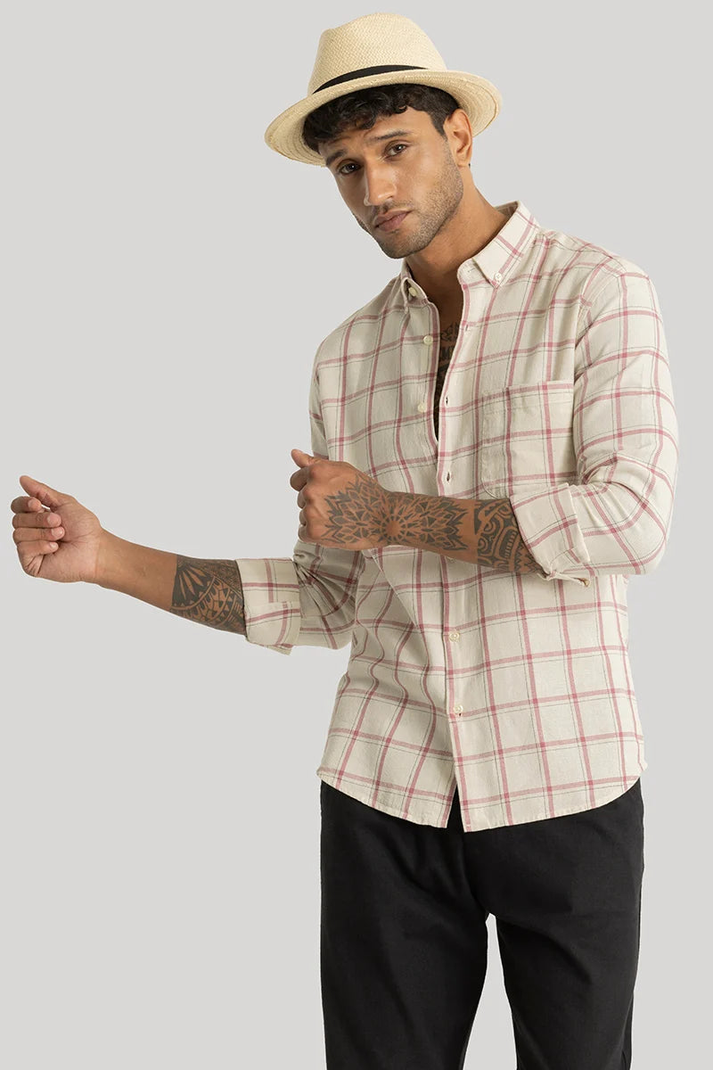 Scope Pink Checks Linen Shirt