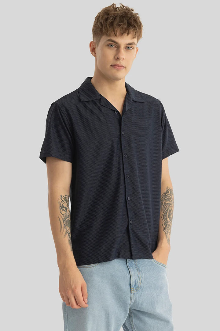 Giulio Navy Textured Shirt