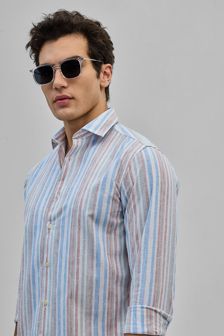 Light Pink Stripes Slim Fit Shirt