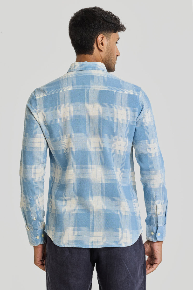 Blue Checks Linen Shirt