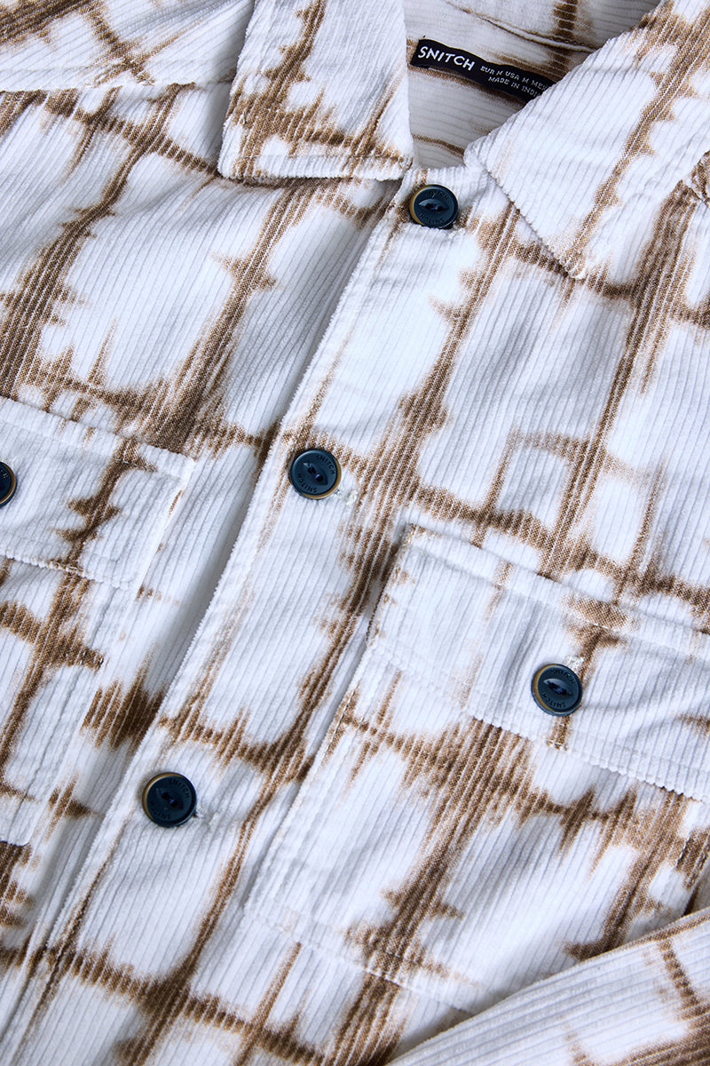 Brown Abstract Corduroy Overshirt