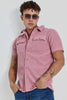 Pink Textured Double Pocket Shirt