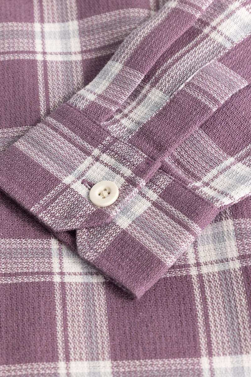 Purple Double Pocket Checks Shirt