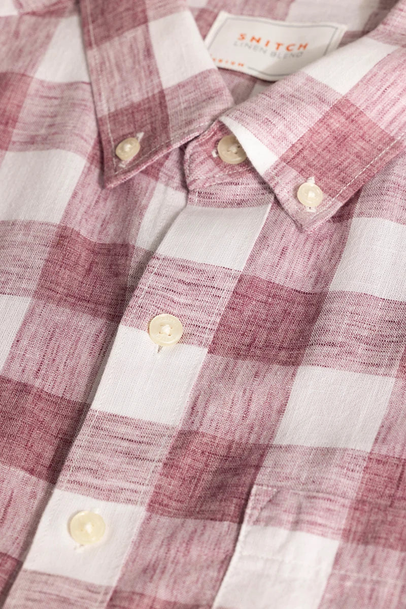 Mauve Checks Linen shirt