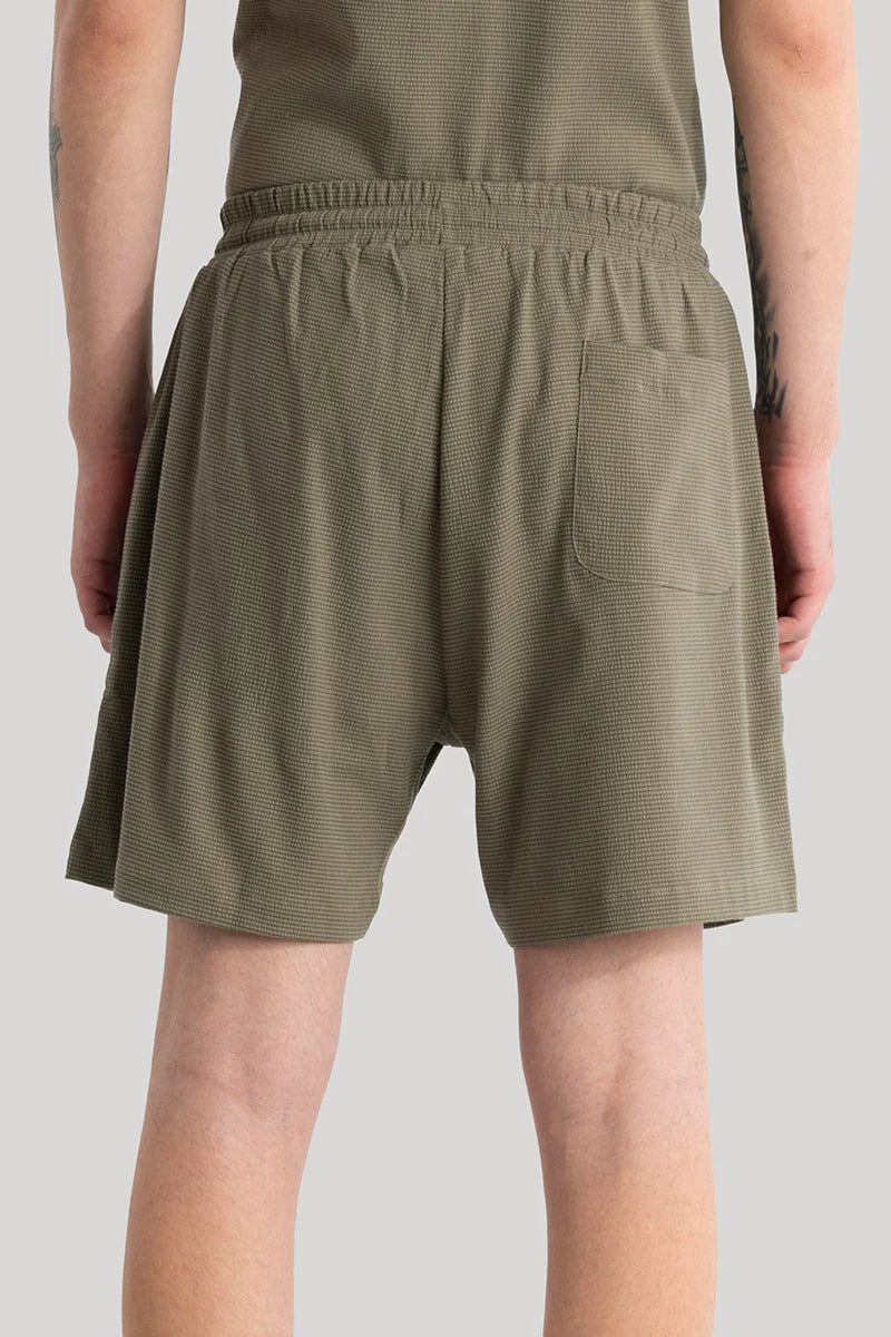 Daphne Olive Plain Shorts