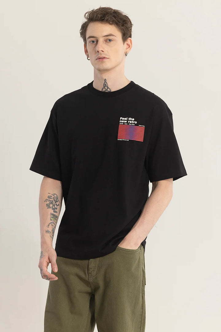 Zenlounge Black Graphic Oversized T-shirt