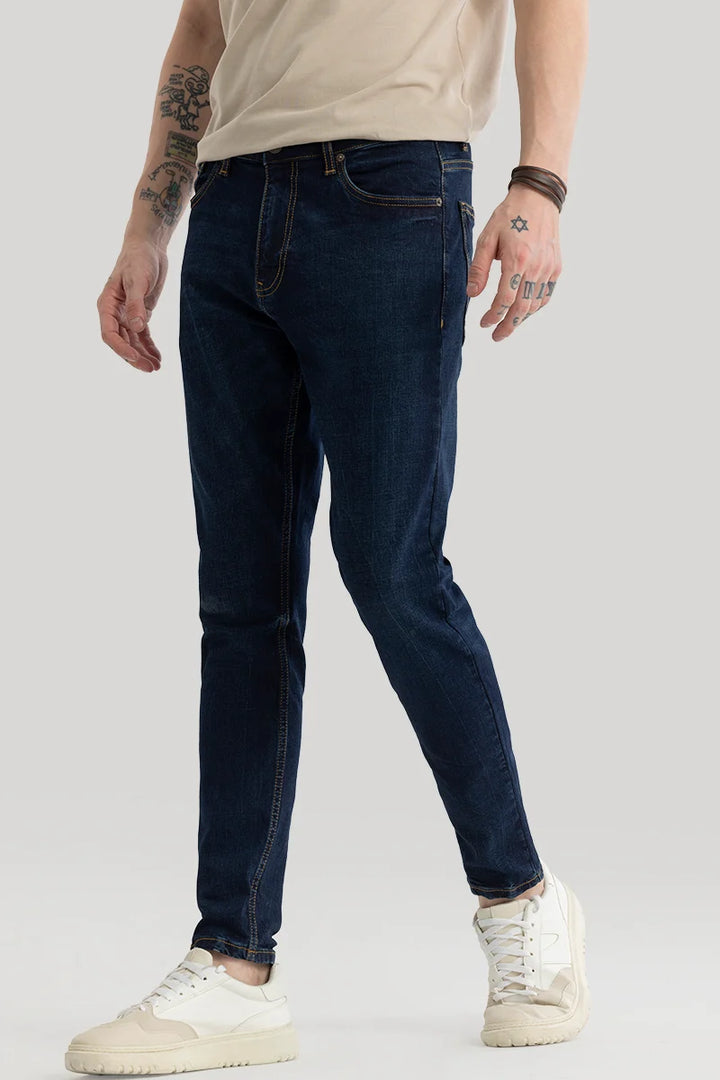 Phantom Navy Plain Skinny Fit Jeans