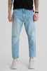 Light Blue Distressed Baggy Fit Jeans