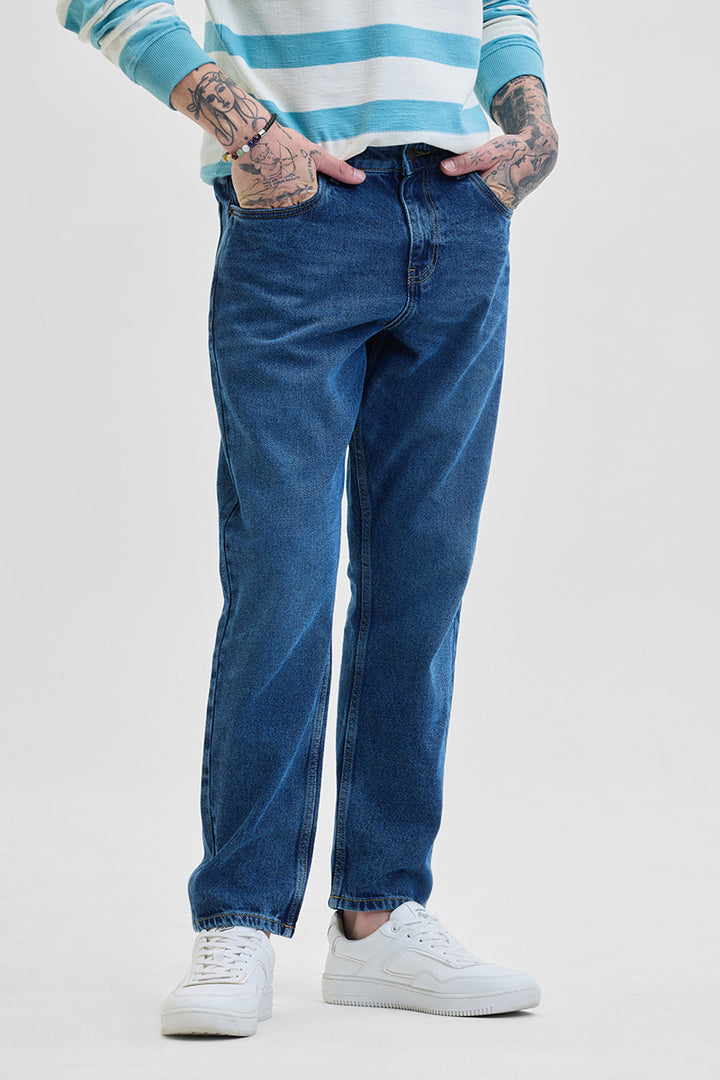 Dark Blue Baggy Fit Jeans