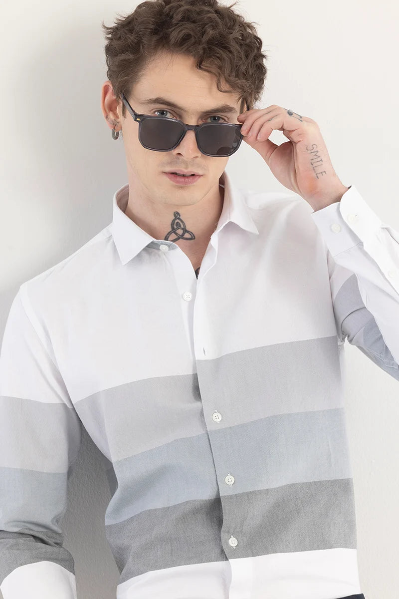 Shadient Stripe White Shirt