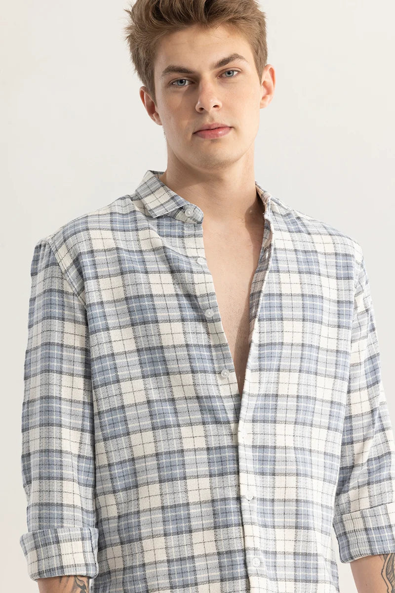 Plaided Light Blue Check Shirt