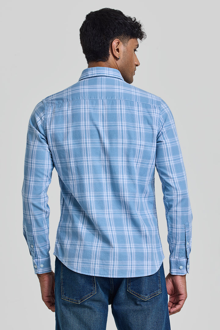 Light Blue Checks Slim Fit Shirt