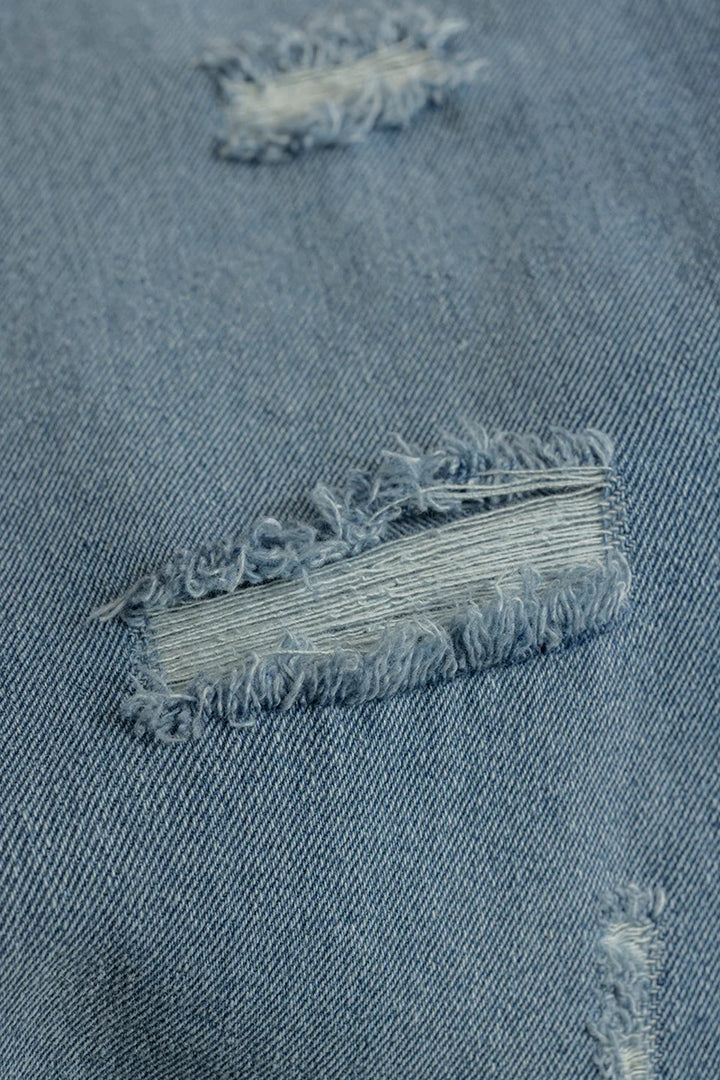 Vault Blue Distressed Baggy Fit Jeans