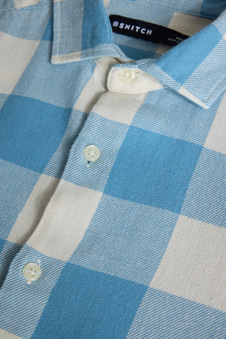 Blue Slim Fit Checks Shirt