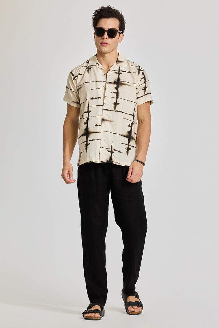 Cream Cuban Abstract Shirt