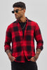 Red Flannel Checks Slim Fit Shirt