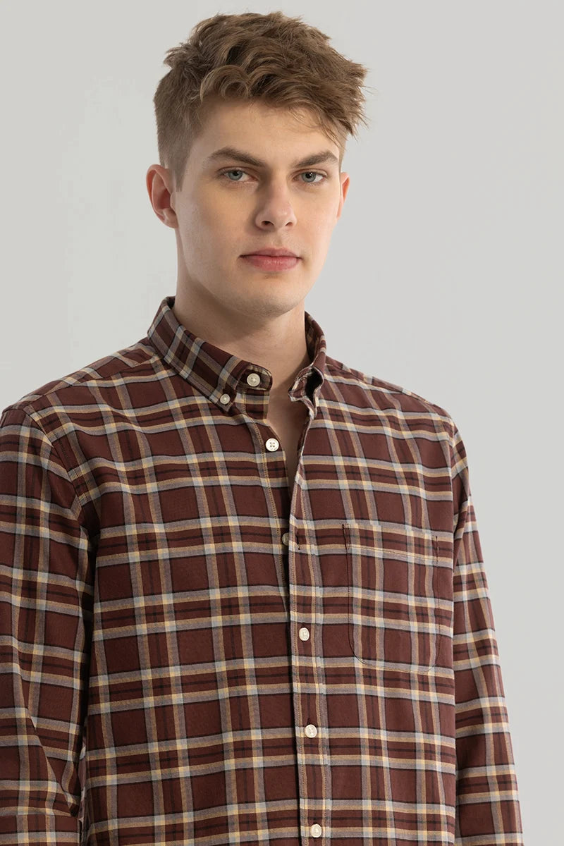 Brown Checks Oxford Shirt