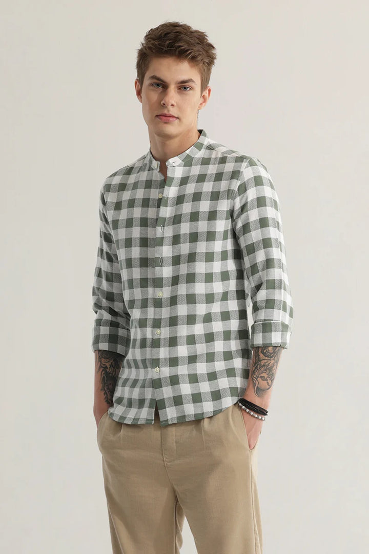 Plaiddora Olive Checks Shirt