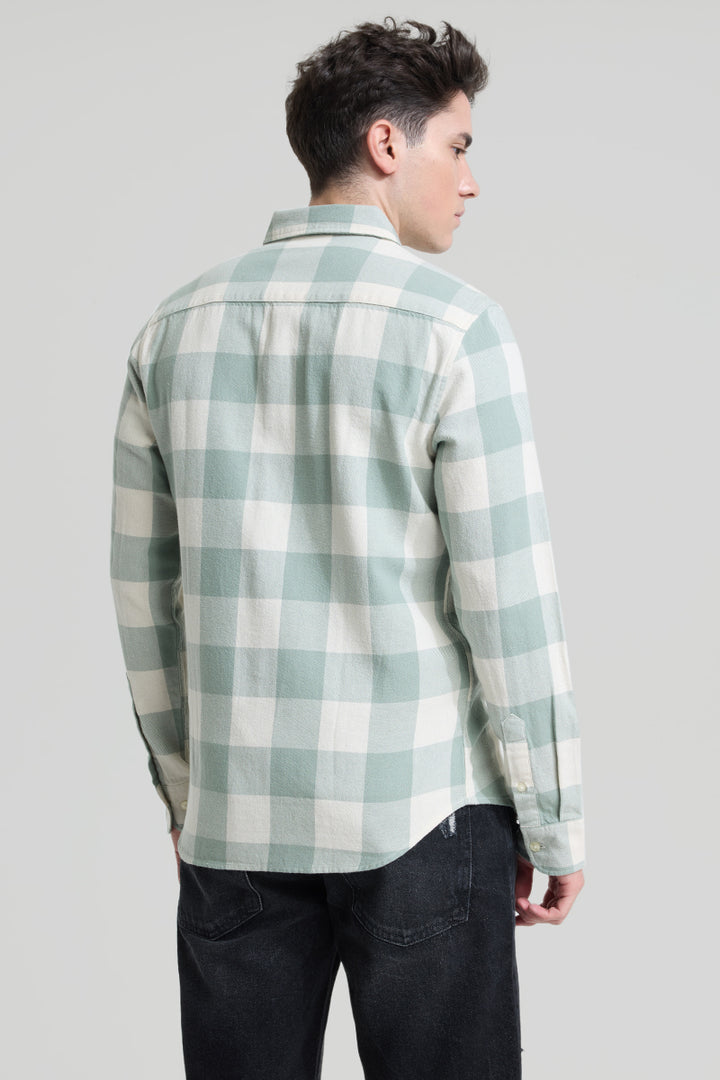 Sage Slim Fit Checks Shirt