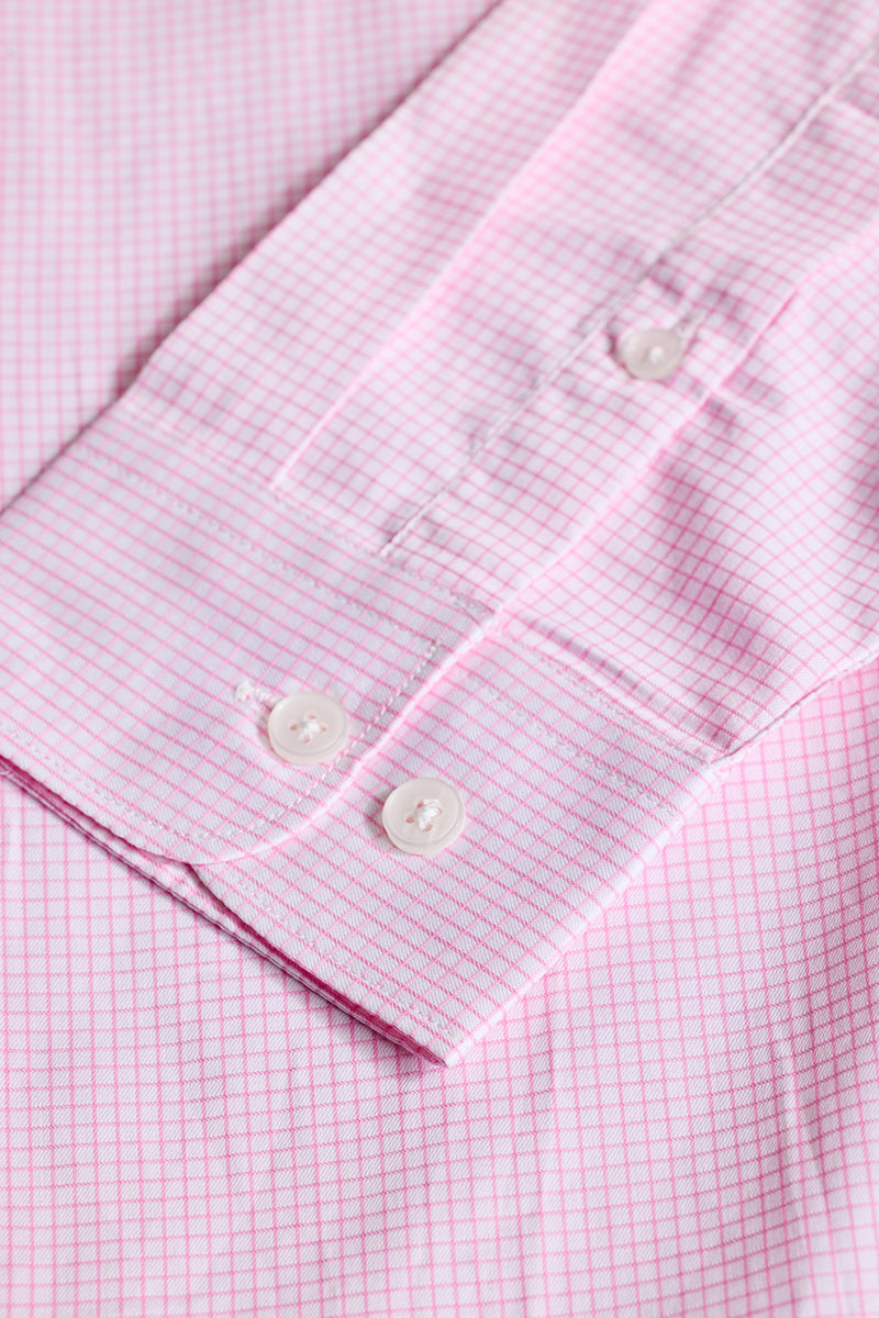 Light Pink Checks Giza Cotton Shirt