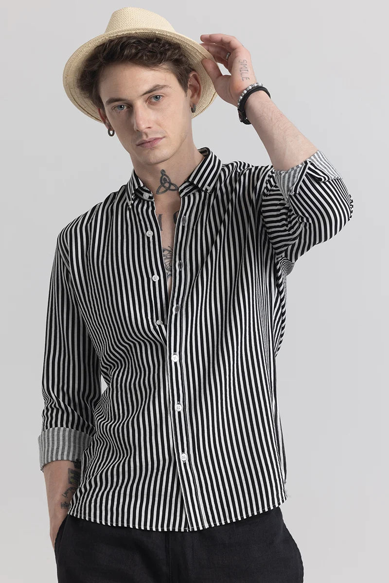 Stripehaven Black Striped Shirt