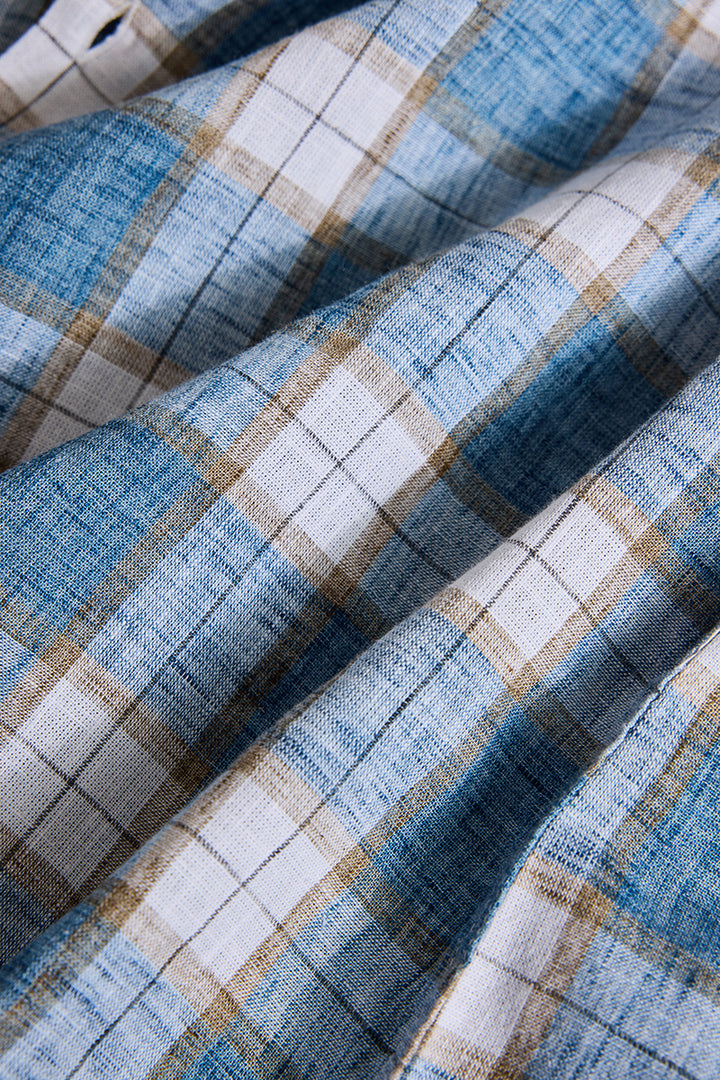 Blue Checks Linen Shirt