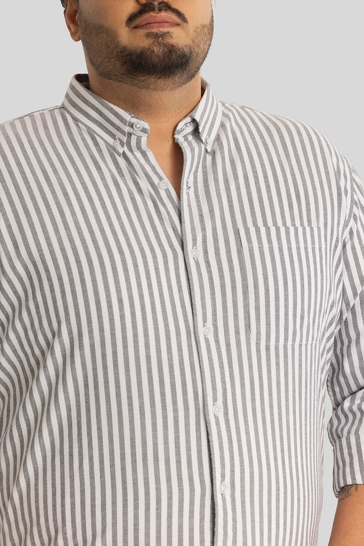 Fortunato Grey Stripes Plus Size Shirt