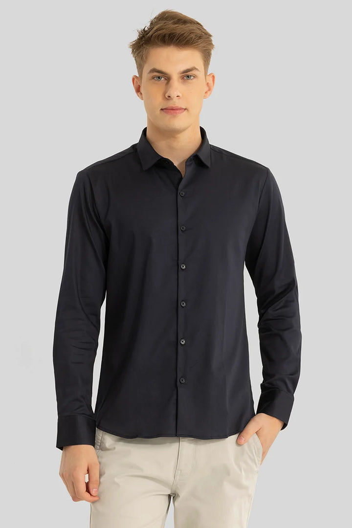 Etnni Charcoal Grey Plain Stitchless Shirt